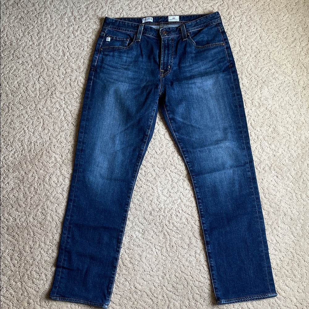 AG Adriano Goldschmied Dark Blue B-Type III Straight Jeans
